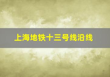 上海地铁十三号线沿线