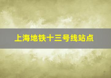 上海地铁十三号线站点