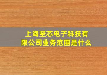 上海坚芯电子科技有限公司业务范围是什么