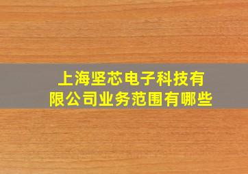 上海坚芯电子科技有限公司业务范围有哪些