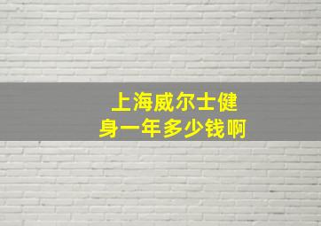 上海威尔士健身一年多少钱啊