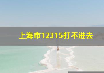 上海市12315打不进去