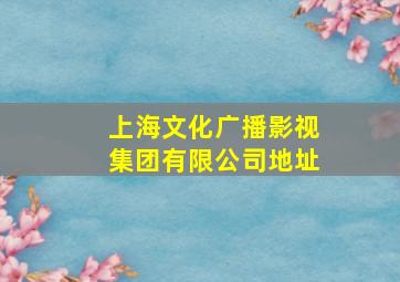 上海文化广播影视集团有限公司地址