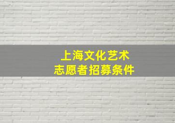 上海文化艺术志愿者招募条件