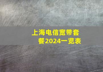 上海电信宽带套餐2024一览表