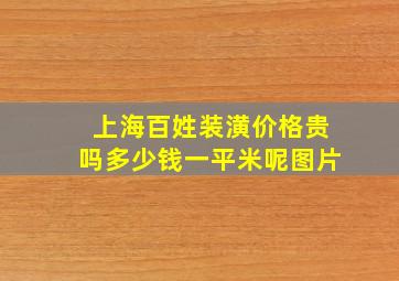 上海百姓装潢价格贵吗多少钱一平米呢图片