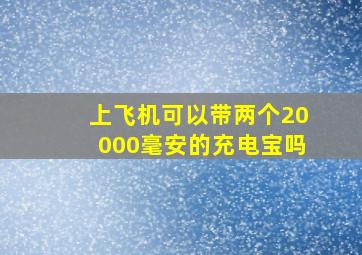 上飞机可以带两个20000毫安的充电宝吗