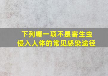 下列哪一项不是寄生虫侵入人体的常见感染途径