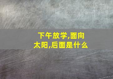 下午放学,面向太阳,后面是什么