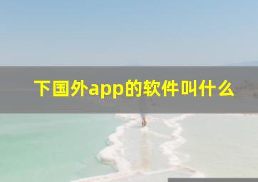 下国外app的软件叫什么