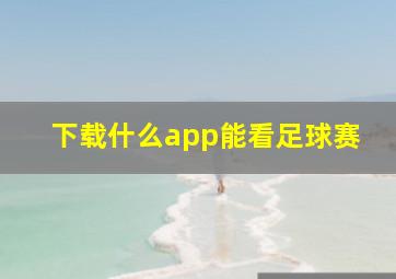 下载什么app能看足球赛