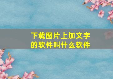 下载图片上加文字的软件叫什么软件