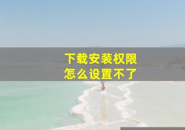 下载安装权限怎么设置不了