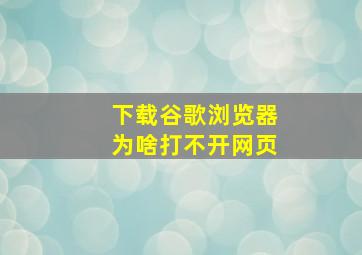 下载谷歌浏览器为啥打不开网页