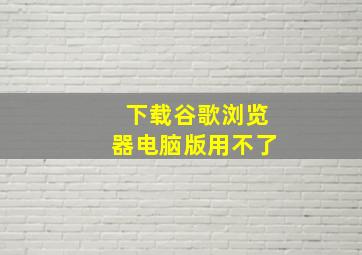 下载谷歌浏览器电脑版用不了