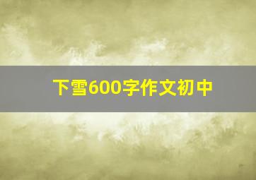 下雪600字作文初中