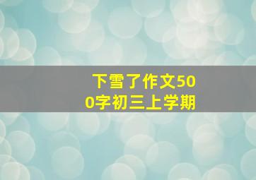 下雪了作文500字初三上学期