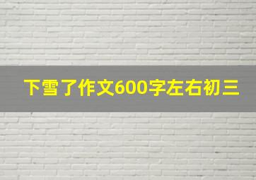 下雪了作文600字左右初三