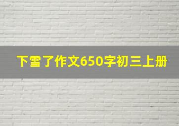 下雪了作文650字初三上册