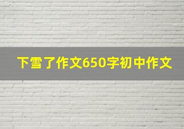 下雪了作文650字初中作文