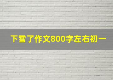 下雪了作文800字左右初一