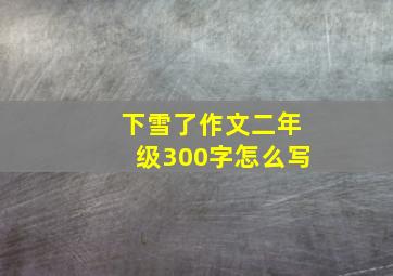 下雪了作文二年级300字怎么写