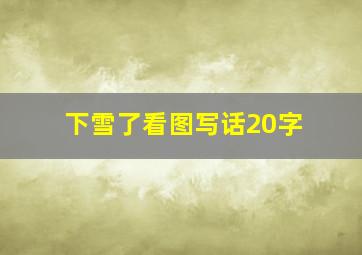 下雪了看图写话20字