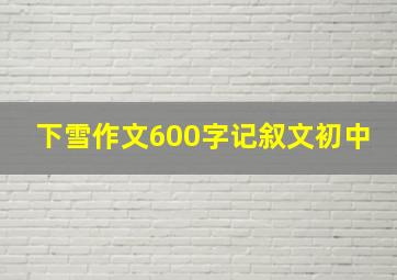 下雪作文600字记叙文初中