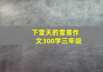 下雪天的雪景作文300字三年级