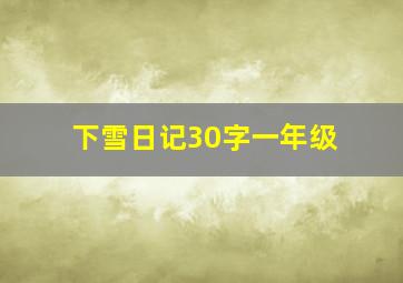 下雪日记30字一年级