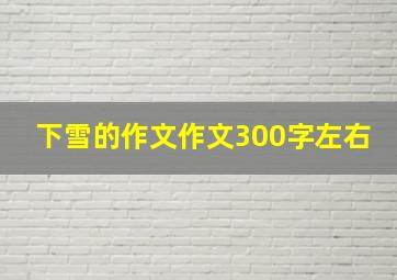 下雪的作文作文300字左右