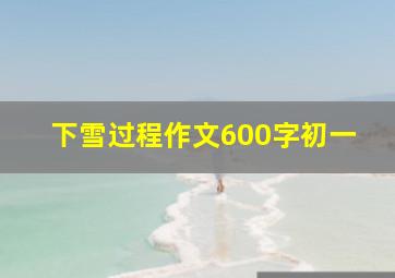 下雪过程作文600字初一