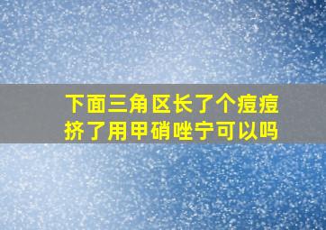 下面三角区长了个痘痘挤了用甲硝唑宁可以吗