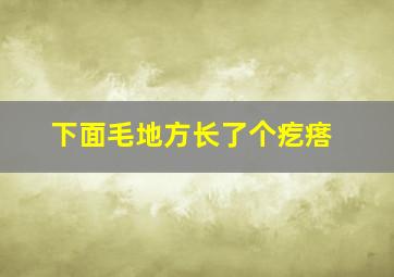 下面毛地方长了个疙瘩