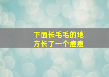 下面长毛毛的地方长了一个痘痘