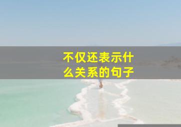 不仅还表示什么关系的句子