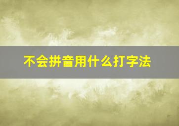 不会拼音用什么打字法