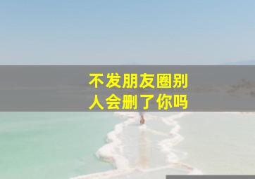 不发朋友圈别人会删了你吗