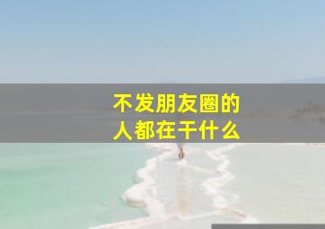 不发朋友圈的人都在干什么