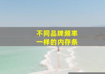 不同品牌频率一样的内存条