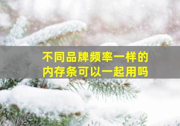 不同品牌频率一样的内存条可以一起用吗