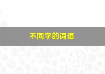 不同字的词语