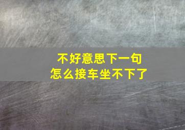 不好意思下一句怎么接车坐不下了