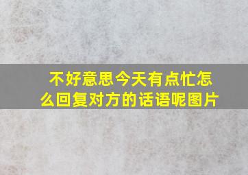 不好意思今天有点忙怎么回复对方的话语呢图片