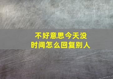 不好意思今天没时间怎么回复别人