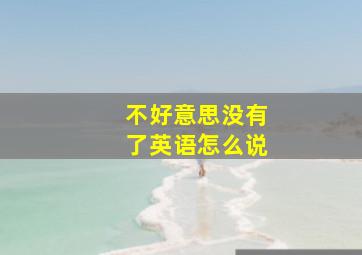 不好意思没有了英语怎么说