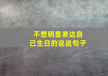 不想明显表达自己生日的说说句子