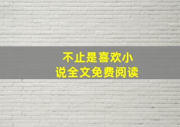 不止是喜欢小说全文免费阅读