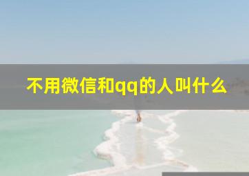 不用微信和qq的人叫什么