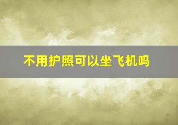 不用护照可以坐飞机吗